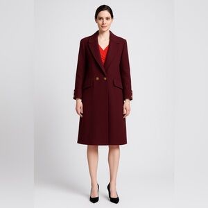 Vintage Donnybrook Wool Blend Coat Size 12 Burgundy – Lion Gold Buttons USA